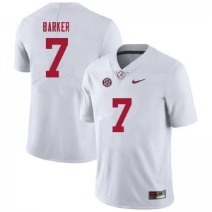 NCAA Men's Alabama Crimson Tide #7 Braxton Barker Stitched College 2021 Nike Authentic White Football Jersey GC17R86WW